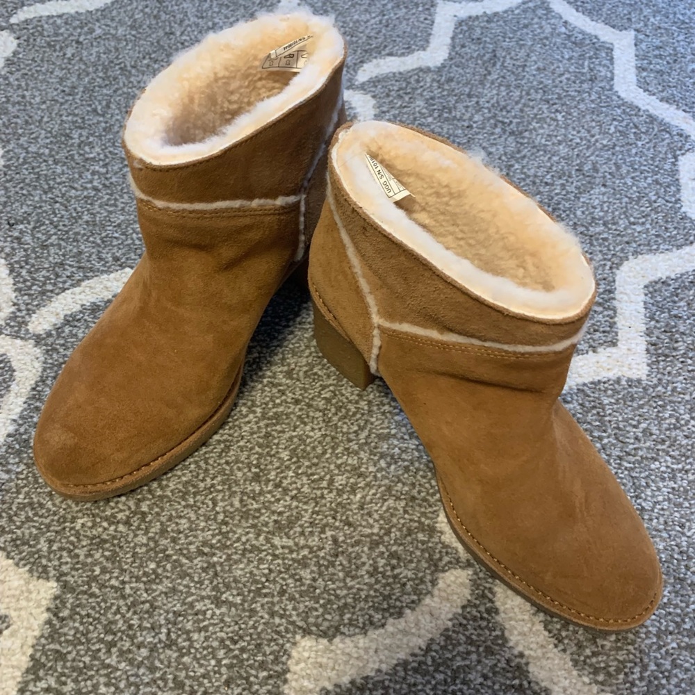 GG Women’s Kasen Block Heel Boots - Chestnut NWOT Sz 7.5 Chelsea Boots